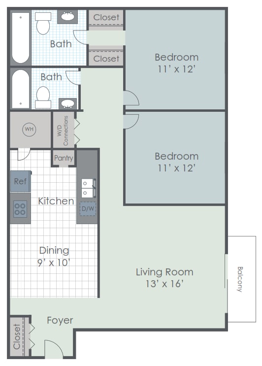 Floor Plans of Knoxville Pointe Apartments in Dunlap, IL